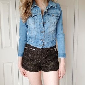 Forever21 Black & Gold High Waist Shimmer Shorts